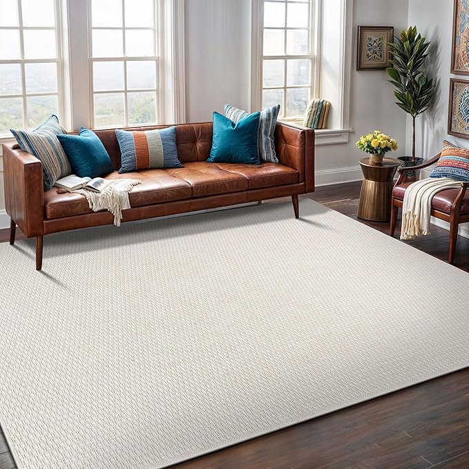 Easy Jute Rug 5x7 Indoor Outdoor Natural Rugs Solid Fiber Rug Woven Area Rug - Image 8