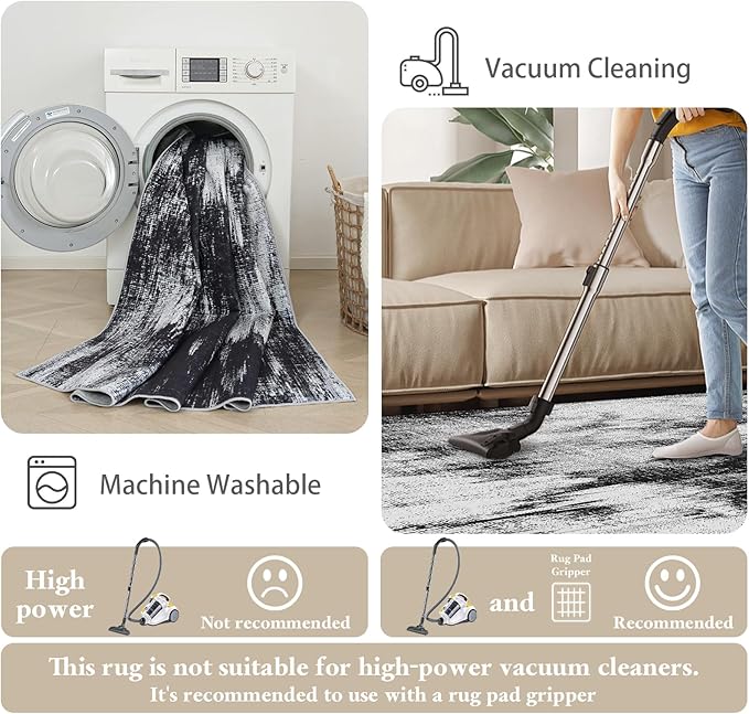 3x8 Hallway Washable Runner Rug: Extra Long Kitchen Runner Non Slip Abstract - Image 7