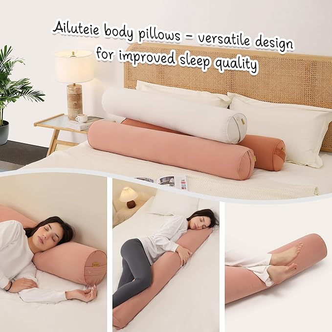 Body Pillow for Adults – Long Bolster Pillow for Bed, Round Cuddle Pillow - Image 6