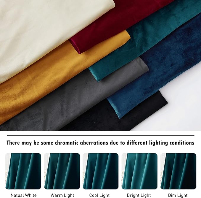 RYB Home Teal Velvet Curtains 84 inch Length - Image 7
