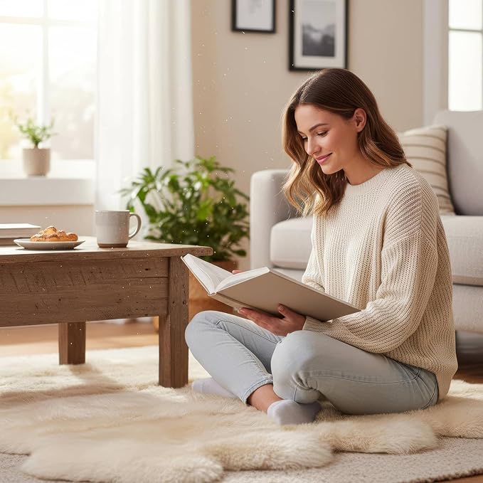 Premium Genuine Sheepskin Rug 6' x 8' Long Fur Soft & Natural Shaggy Living - Image 7