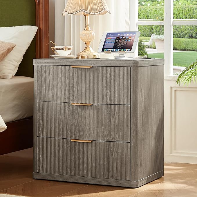LEYAOYAO 23" Wide Fluted Night Stand by LEYAOYAO-Findtheshiningpointofyourideallife%EF%BC%81