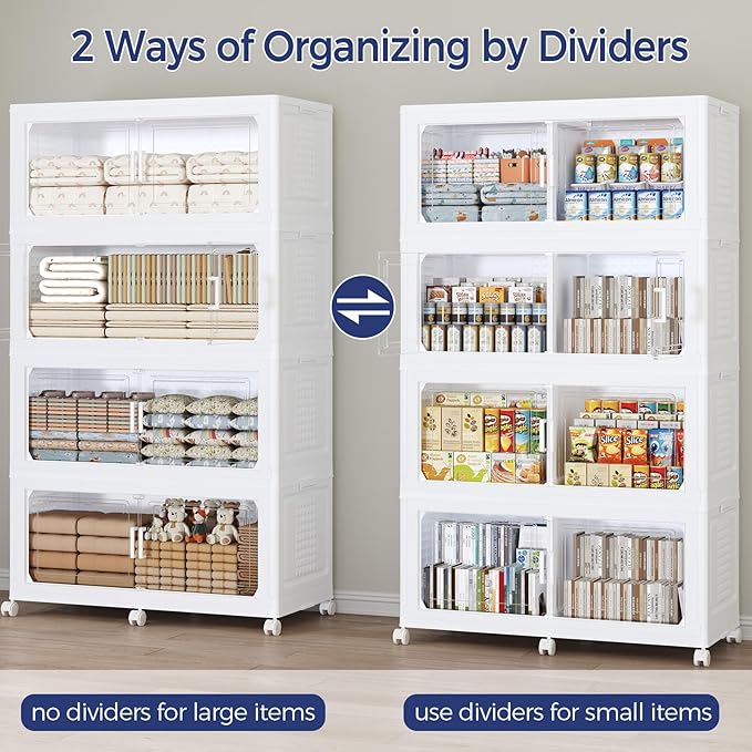 250GAL Storage Bins with Lid and Wheels, Stackable Closet Organizers and - Image 6