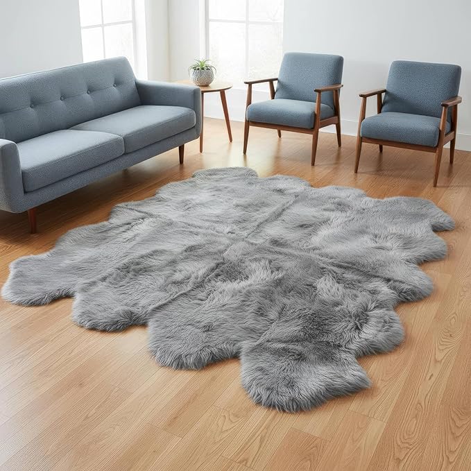 Premium Genuine Sheepskin Rugs for Living Room by SuperAreaRugs