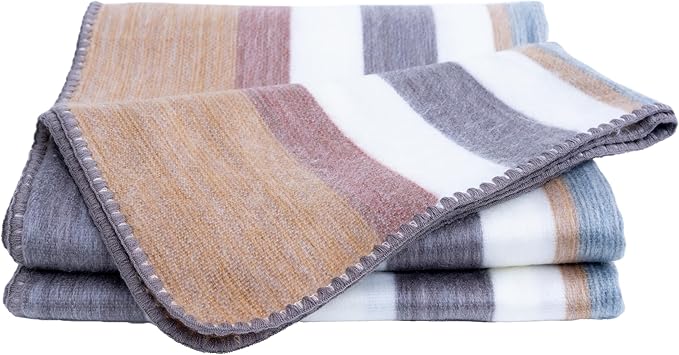 QISU Alpaca Wool Blanket Throw | Large, Variegated | 85 x 65 inches | Ultra-Soft - Image 2