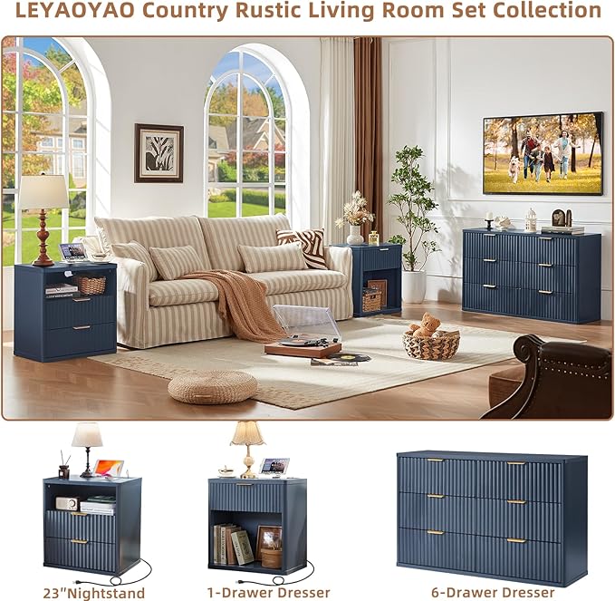 LEYAOYAO Fluted Nightstand - Image 5
