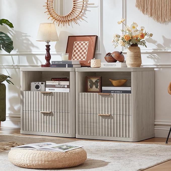 LEYAOYAO Fluted Nightstand - Image 8