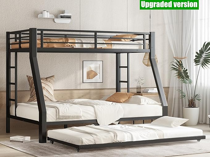 SIGONE Stronger & Safer Heavy Duty Twin Over Full Bunk Bed - Image 9
