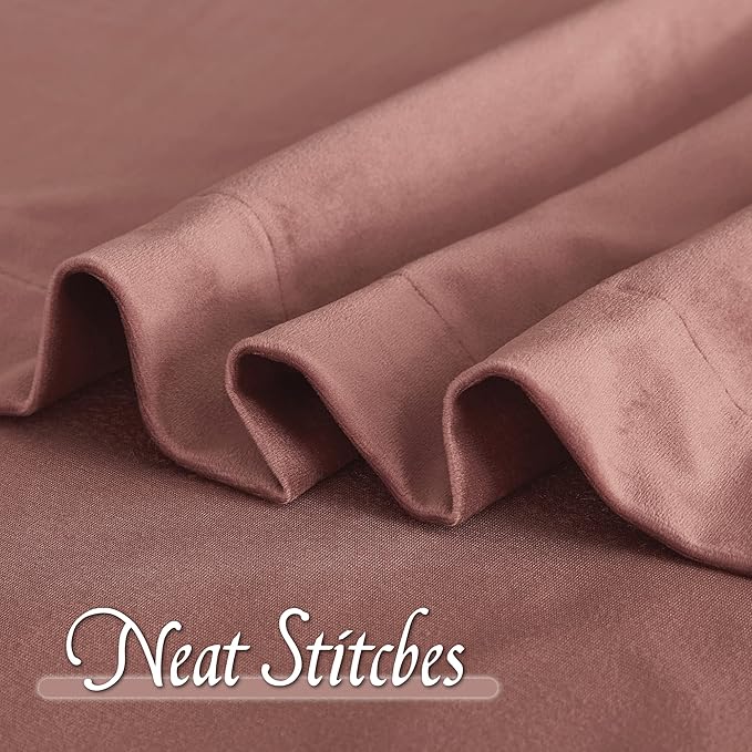 RYB HOME Wild Rose Velvet Curtains 102 inches, Back Tab Soft Fabric Room - Image 6