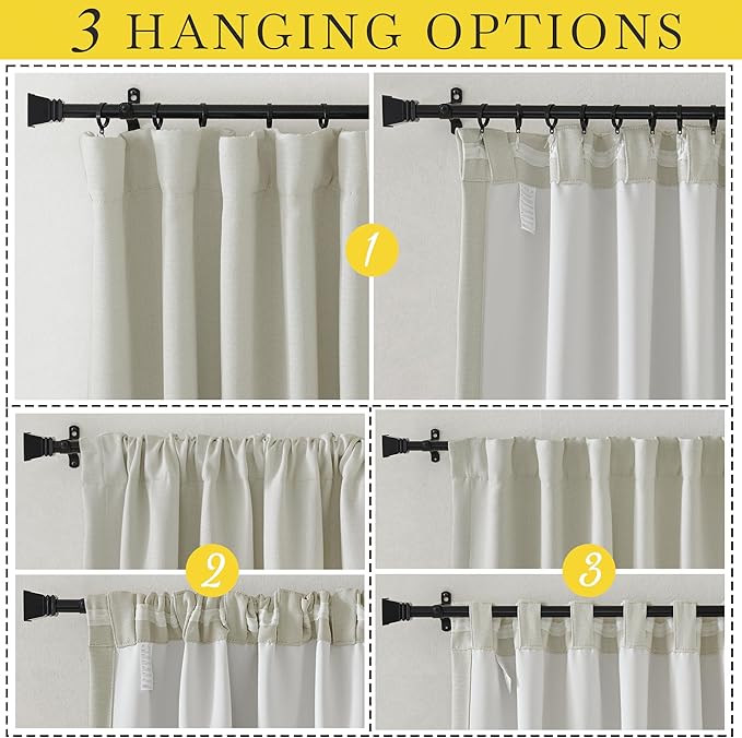 NICETOWN Room Darkening Curtains 96 inches Long - Image 3