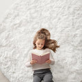 OLANLY Ivory Round Rugs for Bedroom by OLANLY
