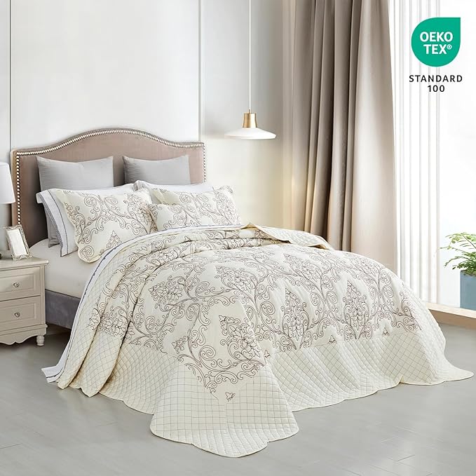 CHIXIN Oversized Bedspread Coverlet Set King Size - Image 2