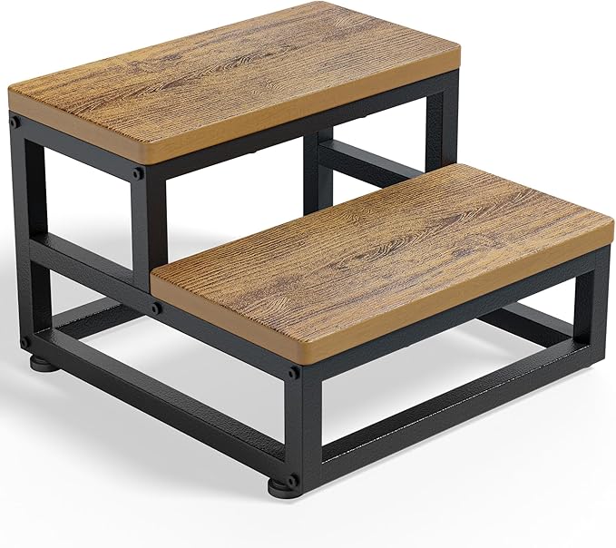 Two Step Stool for Adults Kids, Bed Step Foot Stool by YM