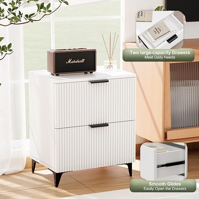 Royal Windsor Small Fluted Nightstand Set of 2 - Image 7