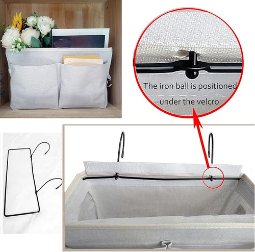 2-Pack Bedside Caddy, Bedside Hanging Storage Organizer - Image 2