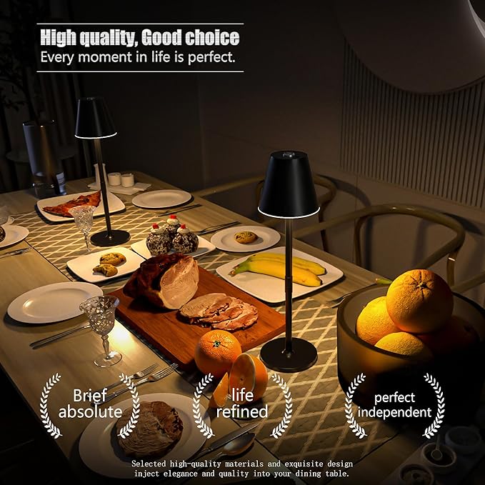 Modern LED Cordless Table Lamp, 4000mAh Rechargeable Battery, 3 Level - Image 3
