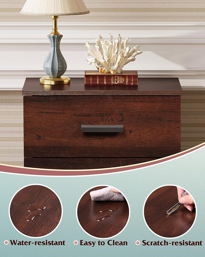 WLIVE Night Stand, Wood Nightstand - Image 5