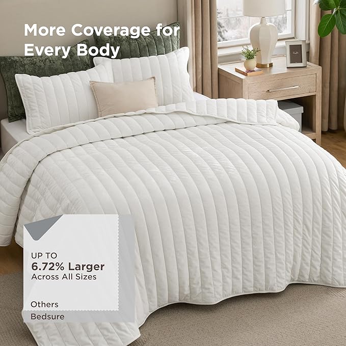Bedsure Velvet Quilt Queen Size Set - Image 2