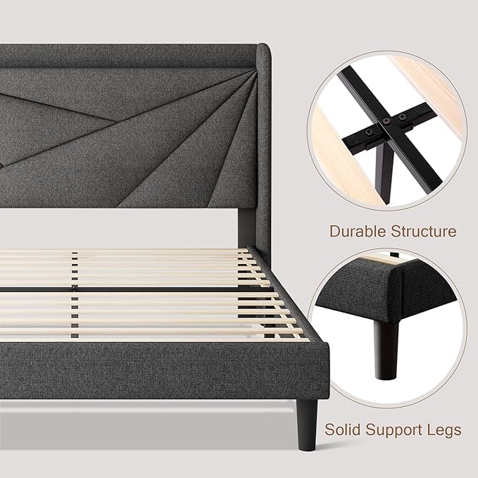 Queen Size Upholstered Bed Frame - Image 6