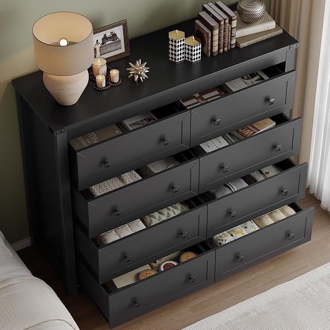 Tall 8-Drawer Dresser, Modern Wooden Storage Chest of Drawers, Dresser TV Stand - Image 4