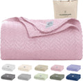 Cloud Scape Linen 100% Cotton Blanket King 92x108 Seashell Pink- Cozy by CloudScapeLinen