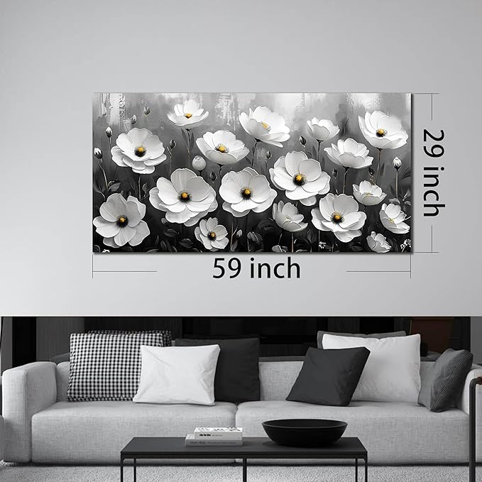 Prepeyssee Black and White Botanical Wall Art floral wall decor - Image 5