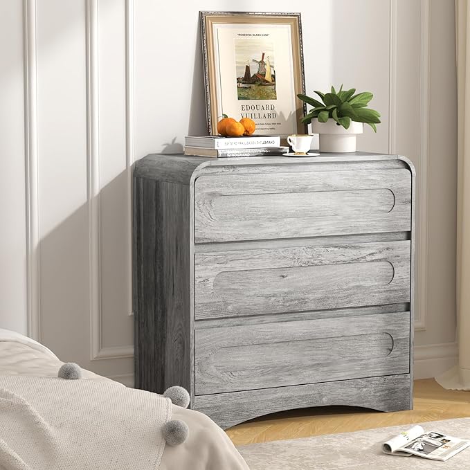 3 Drawer Dressers for Bedroom, Large Modern Dressers by SOLACEFURNITURE