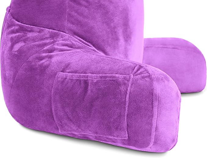 Husband Pillow Light Purple, Original Reading Pillow in Bed Rest Chair - Image 8