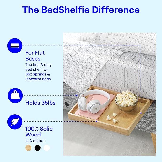 BedShelfie Bedside Shelf for Bunk Bed & Top Bunk, College Dorm Room & Loft - Image 4