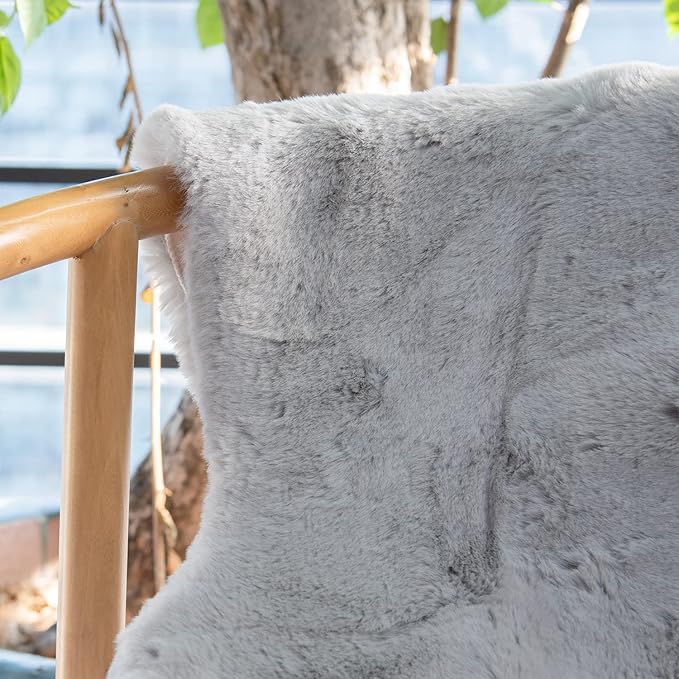 Washable Furry 5ft Round Area Rugs - Image 5