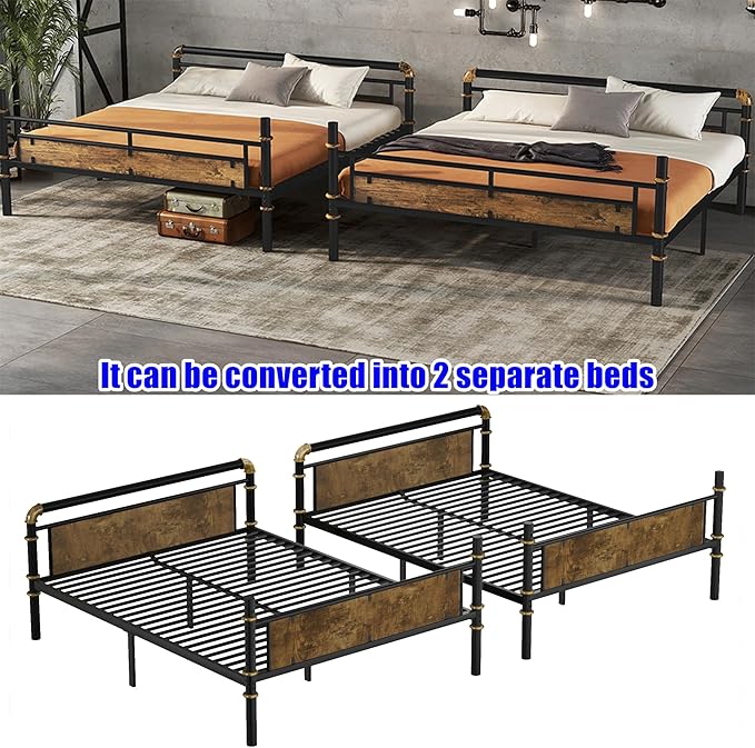 Upgraded & Stronger Heavy Duty Metal Queen Over Queen Bunk Bed - Image 7