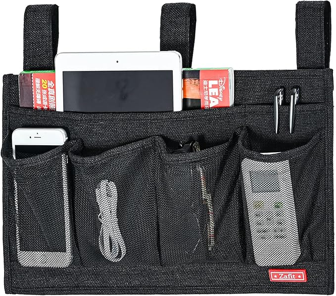Zafit Linen Bedside Caddy, Bedside Storage Organizer by ZAFIT