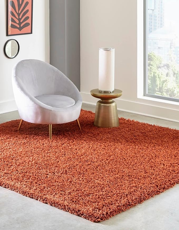 Unique Loom Solid Shag Collection Area Rug - Image 2