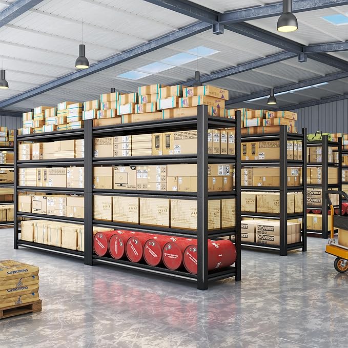 Storage Shelves, Garage Metal Shelving Unit, Adjustable, Double-Layer Column - Image 2