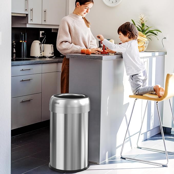 iTouchless 13 Gallon Dual-Deodorizer Trash Can and Recycle Bin Stainless Steel - Image 4