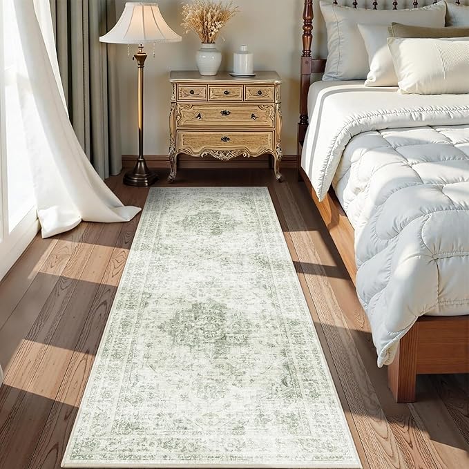 2x6 Hallway Washable Runner Rug Vintage Non-Slip Soft Kitchen Mat Boho - Image 3