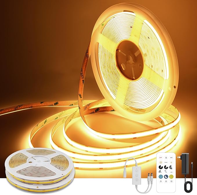COB LED Strip Lights Warm White, 24V Dimmable led Light Strip KIT by PanderyCOBLightUPYourLife