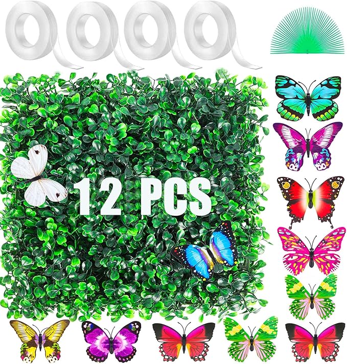 ZHZCJB 10 X 10 in Artificial Grass Wall Panel Backdrop, UV-Anti Greenery by ZHZCJB