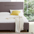 Livinia Amelia Twin Size Platform Bed, Fabric Upholstered Twin Bed Frame by Livinia