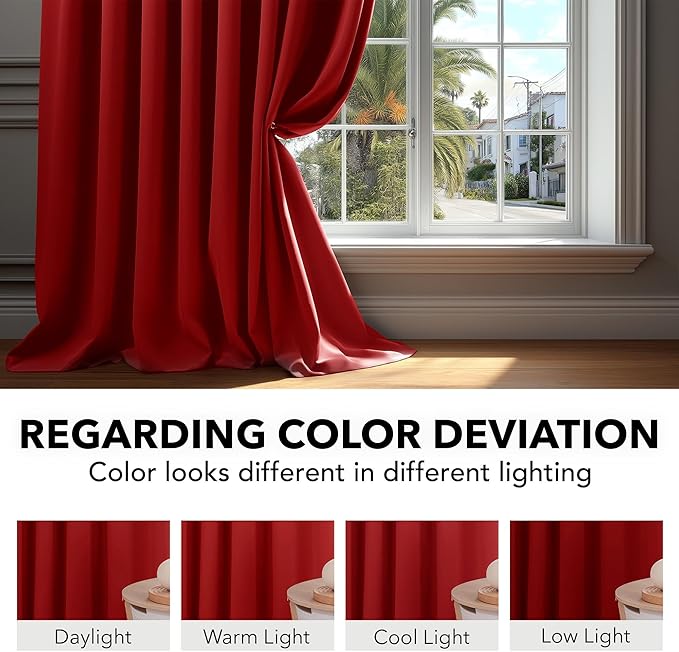 Deconovo Christmas Blackout Curtains, Thermal Insulated, W42 x L84 2 Panels - Image 6