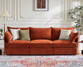 ABCASA 102.6" Modular Sectional Sofa, Oversized 3-Seater Terracotta Orange Couch by ABCASA