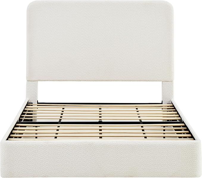 King Size Upholstered Bed Frame, Canter Tall Headboard Floor Platform Beds - Image 9