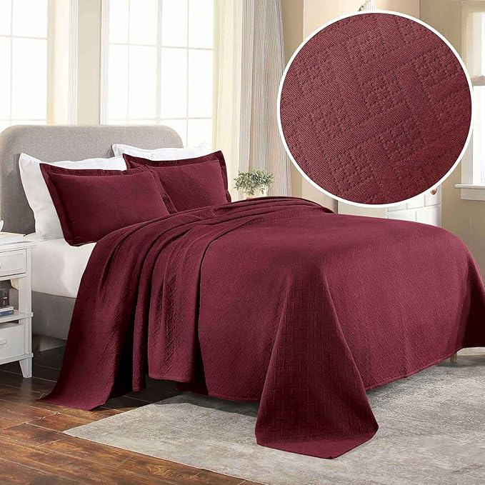 Superior 100% Cotton Basket Weave Bedspread - Image 5