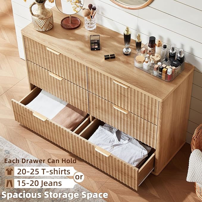 LEYAOYAO Fluted 6 Drawers Dresser - Image 5