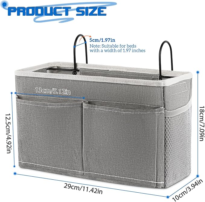 Retyion Bedside Hanging Storage Basket Headboards Bunk Beds Dorm Rooms - Image 2