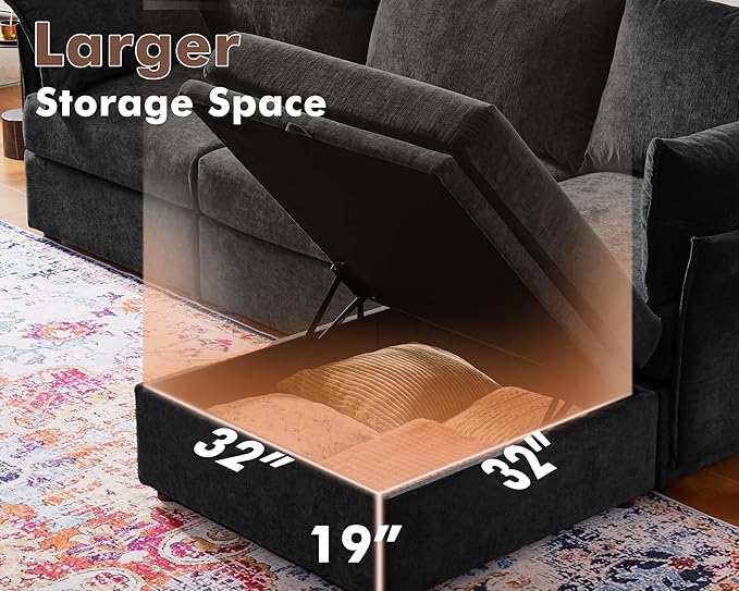 ABCASA 134.6" Oversized Modular Sectional Sofa, 6 Seater U Shaped Couch - Image 6