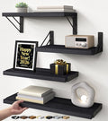 BAYKA Wall Mounted Floating Shelves, Wood Floating Wall Shelf by BAYKA