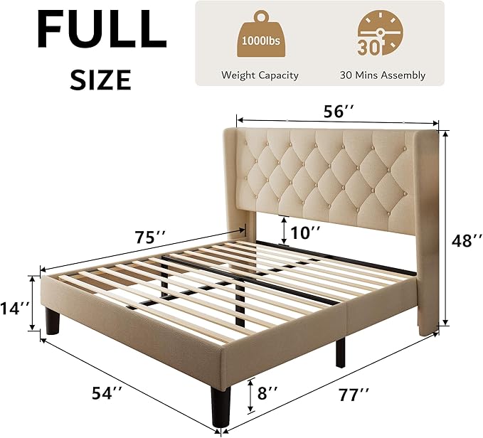 iPormis Full Size Platform Bed Frame - Image 2