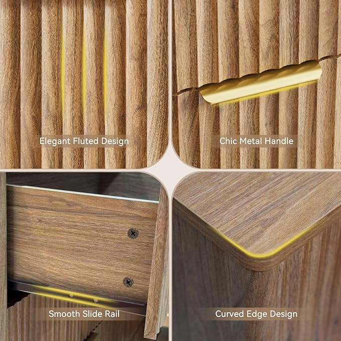 CARPETNAL Fluted 6 Drawer Dresser - Image 5