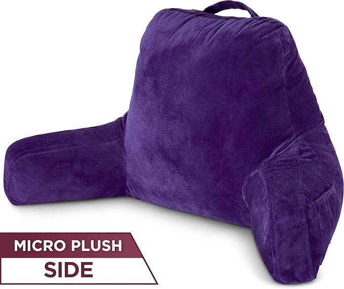 Husband Pillow Aspen Mauve Purple, Standard+ Reading Pillow Bed Rest Chair - Image 9